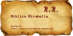 Miklics Mirabella névjegykártya